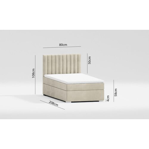 Ropez bež oblazinjena postelja s prostorom za shranjevanje z letvenim dnom 90x200 cm bunny &amp;ndash; Slike