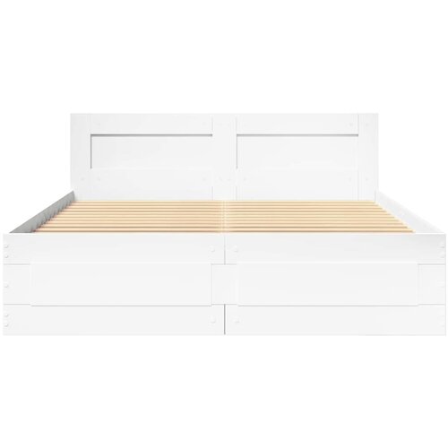  Krevetna konstrukcija s uzglavljem 2 pcs Bijeli 137 x 188 cm Slike