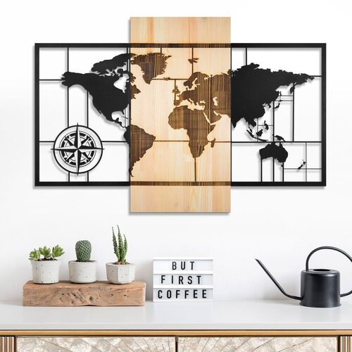 Wallxpert Fusione Naturale -1 NaturalBlack Decorative Wooden Wall Accessory Slike