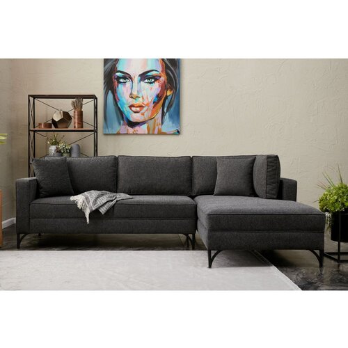 Ugaona garnitura Berlin Right Anthracite Black Slike