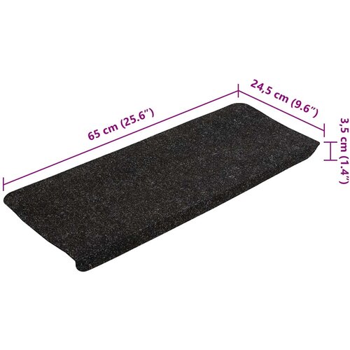  Samoljepljivi otirači za stepenice 15kom 65x24,5x3,5cm antracit Slike