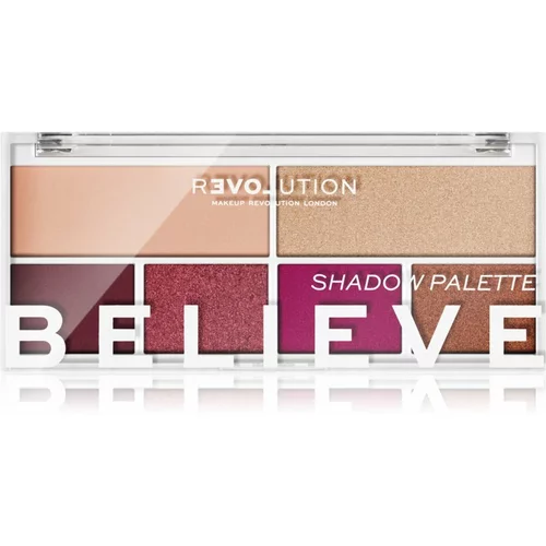 Revolution Relove colour Play Shadow Palette paleta sjenila za oči 5,2 g nijansa Believe