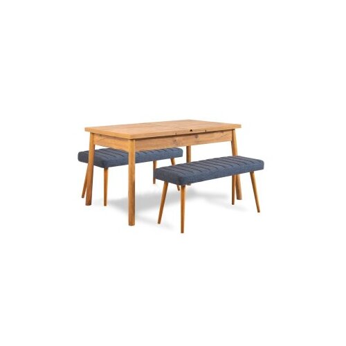 Hanah home Produžni trpezarijski sto i klupa (3 komada) Santiago 1048 Atlantic Pine Dark Blue Cene