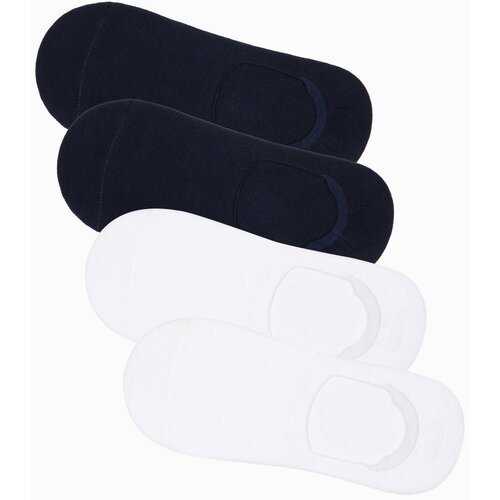 Ombre Men's foot socks 4-pack - white and navy OM-SOSS Slike