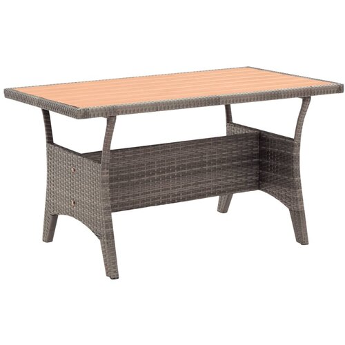 VidaXL vrtna miza siva 120x70x66 cm poli ratan Slike