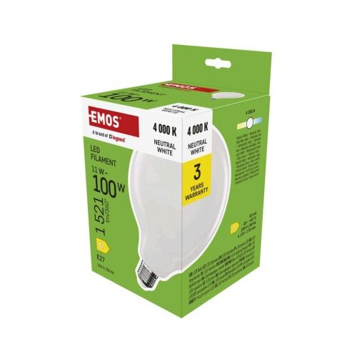  LED žarnica Filament G125 / E27 / 11 W (100 W) / 1521 lm / Nevtralna bela Slike