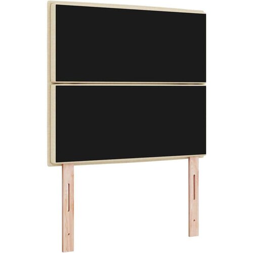  LED glava kreveta S LED lampica Krema 80 cm Poliester Slike