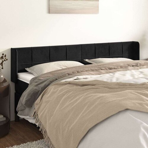  Uzglavlje s ušima crni 203x16x78/88 cm baršunasti Cene