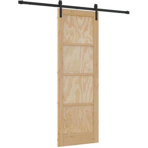  Klizna vrata Prirodna i crna 73,5 x 211 cm Masivna borovina Slike