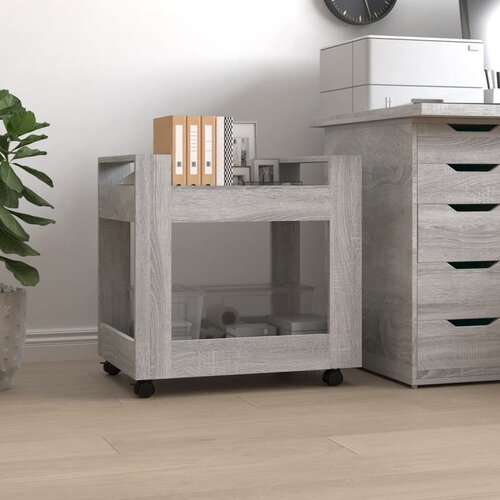 Kolica za radni stol boja sivog hrasta 60 x 45 x 60 cm drvena Cijene