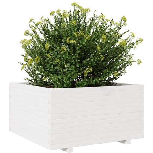  Vrtna sadilica bijela 90x90x49,5 cm od masivne borovine Slike