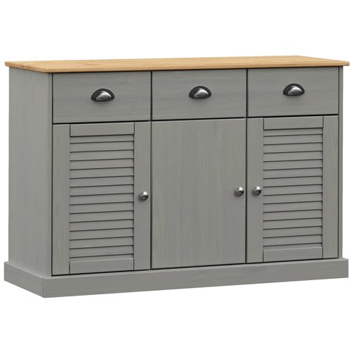 Maison Chic Komoda - Predalnik s predali VIGO 113x40x75 cm siva trdna borovina, (21719979) Cene