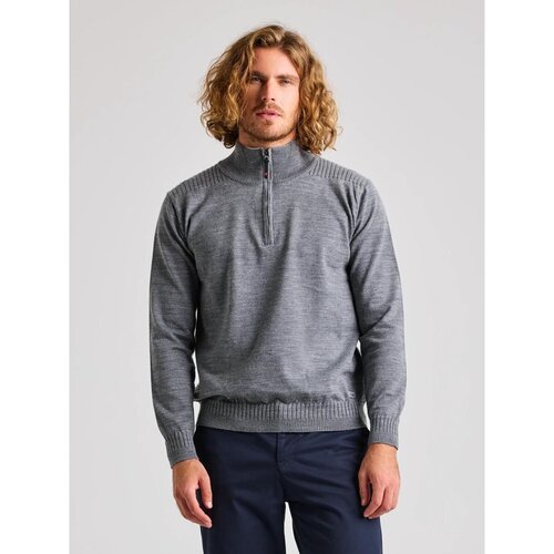 Slam Puloverji Seawool Half-Zip Siva Slike