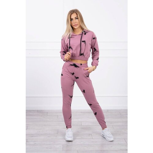 Kesi Set with printed pistols in dark pink color Cene
