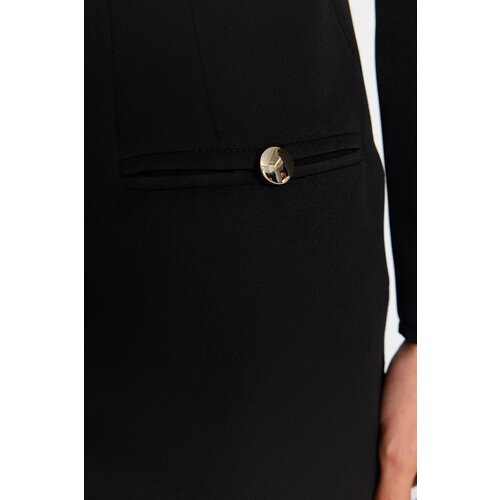 Trendyol Black Collar Detailed Woven Dress Cene