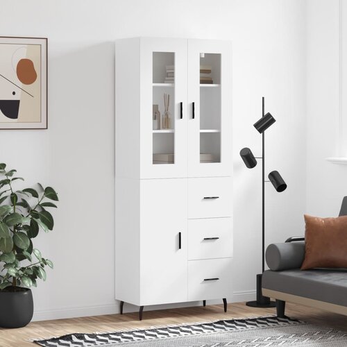  Visoka komoda bijela 69,5x34x180 cm konstruirano drvo Cijene