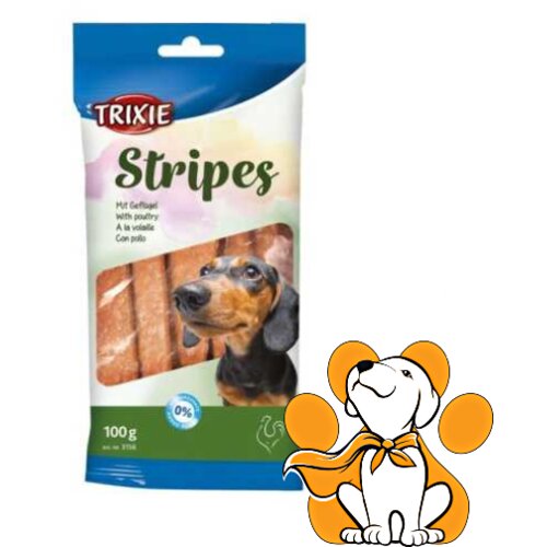 Trixie dog Stripes With Poultry 100g, Poslastice Za Pse Sa Piletinom Cene