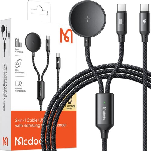 McDodo INDUKCIJSKI POLNILEC ZA SAMSUNG GALAXY WATCH 2V1 USB-C LAPTOP KABEL, (21748384) Cene