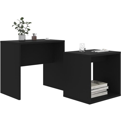  Set stolića za kavu crni 48 x 30 x 45 cm konstruirano drvo Slike