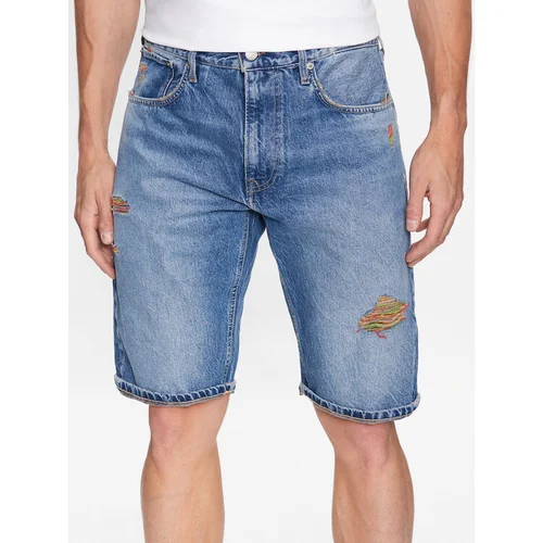 PepeJeans Jeans kratke hlače Callen Short Rainbow PM801021 Modra Relaxed Fit