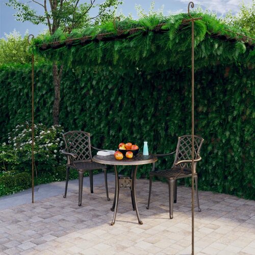VidaXL Vrtna pergola antikna smeđa 4 x 3 x 2,5 m željezna Slike