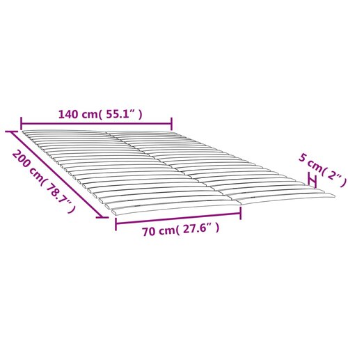  Zamjenske letvice za krevet s 48 letvica 2 kom 70x200 cm Slike