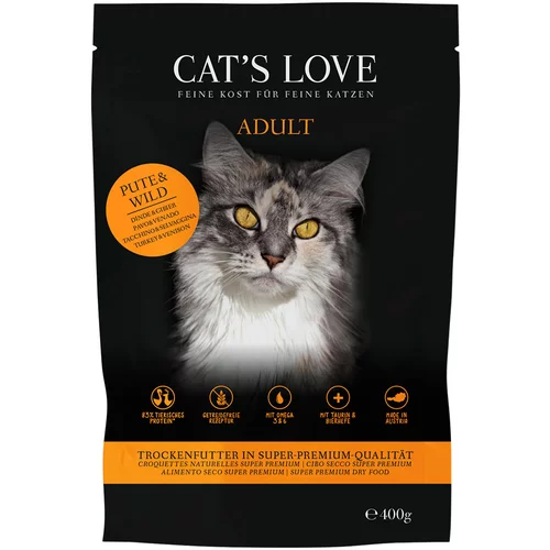 Cat's Love Cat´s Love Adult puran & divjačina - Varčno pakiranje: 2 x 400 g