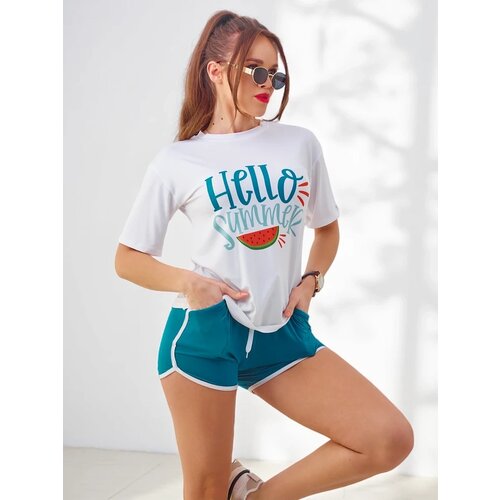 Resti Women's sports set with a t-shirt and shorts Hello Summer Cijene