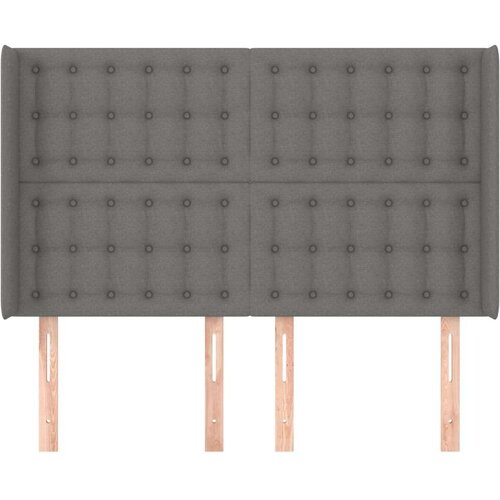  Uzglavlje s u&amp;scaron;ima tamnosivo 147x16x118/128 cm od tkanine Slike