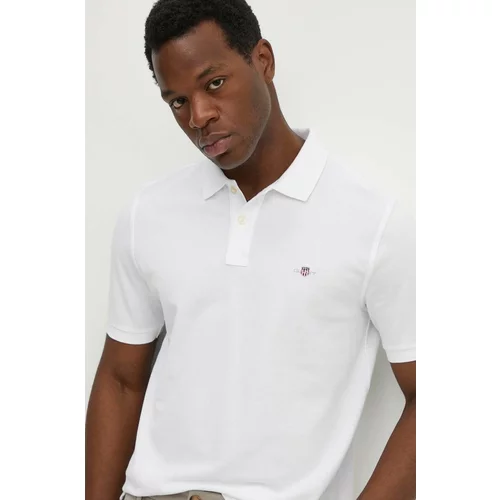 Gant Pamučna polo majica boja: bijela, bez uzorka