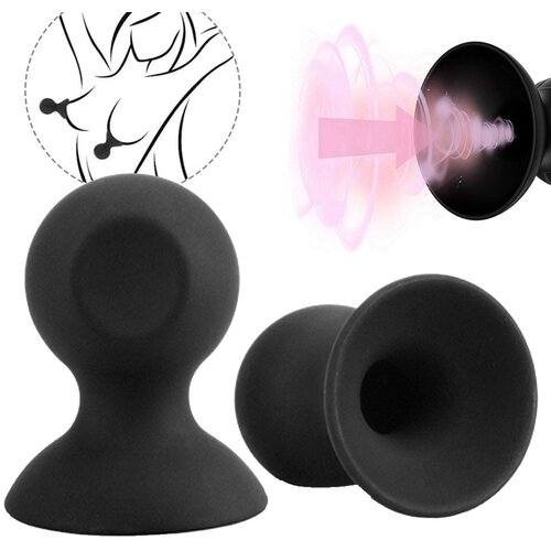 SuperLove Silicone Comfort Nipple Suckers Black Cene