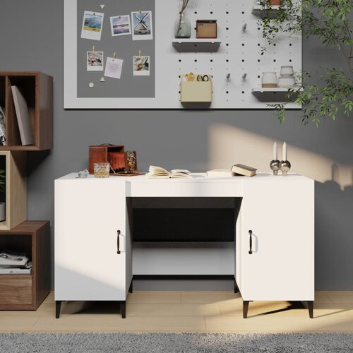 VidaXL radni stol bijeli 140 x 50 x 75 cm od konstruiranog drva Slike