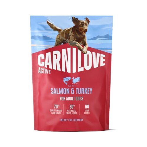 Carnilove Dog Active Adult, briketi - losos in puran 1,5 kg Cene