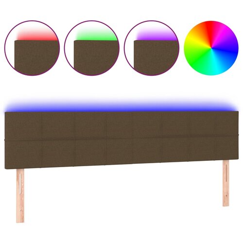 VidaXL LED posteljno vzglavje temno rjavo 180x5x78/88 cm blago, (20953855) Slike