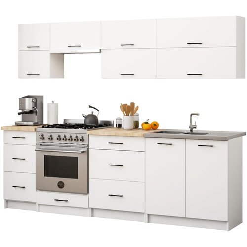 AKORD KITCHEN FURNITURE SET OLIVIA G2 2.4M WHITE, (21702857) Cene