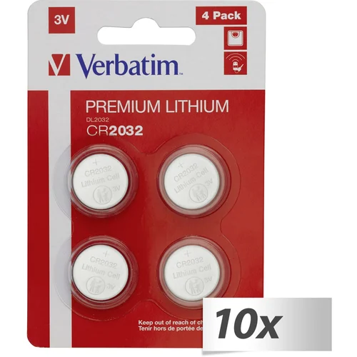 Verbatim 10x4 CR 2032 Lithium battery 49533