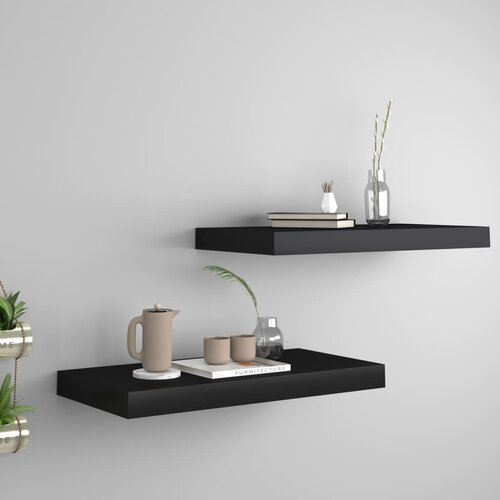VidaXL Stenske police 2 kosa črne 50x23x3,8 cm MDF Slike