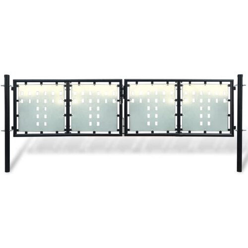 vidaXL Enojna ograjna vrata 300x125 cm črna Cene