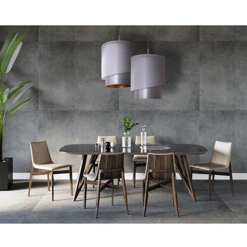  Duolla - Visilica na sajli PARIS 1x E27/15W/230V, prečnik 40 cm, srebrna/zlatna Slike