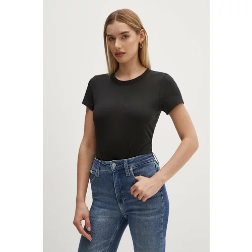 Calvin Klein Jeans Kratka majica ženska, črna barva, J20J223909