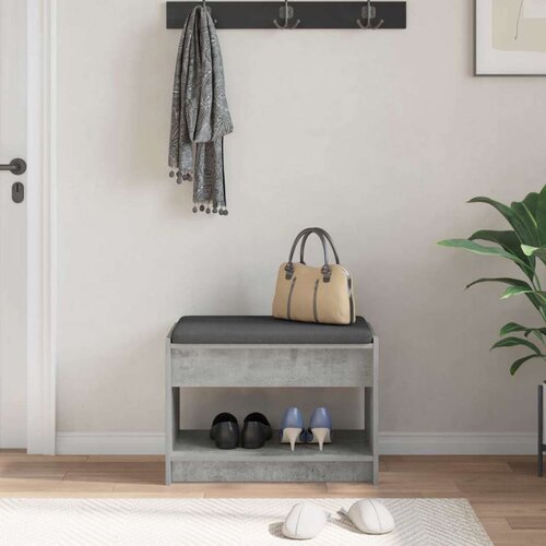  Klupa za hodnik s jastukom Betonsko Siva 63 x 38 x 45 cm - Betonsko siva 63 cm Slike