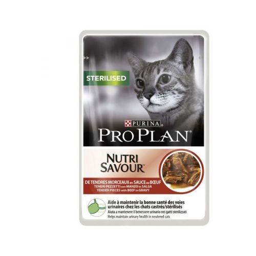 Pro Plan Purina Nutrisavour Sterilised 6 x 85 g - Govedina Slike