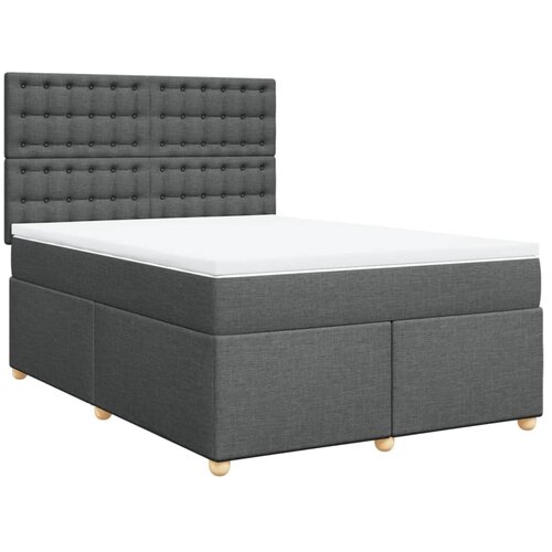 vidaXL Box spring posteljni z vzmetnico temno siv 140x190 cm blago, (21309182) Cene