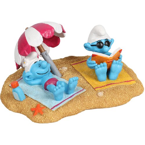 Duvoplus DUVO+ Dekoracija za akvarijum Smurfs Beach Sunbathing, 17.4x13.2x7.9, &amp;Scaron;arena Slike