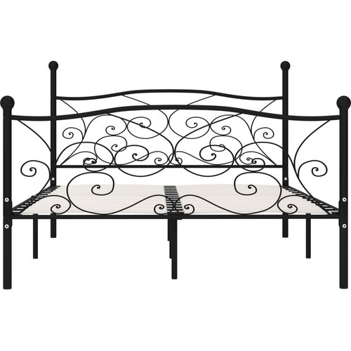  Okvir za krevet s podnicama crni metalni 140 x 200 cm Slike