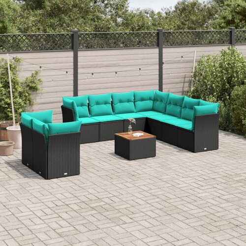  11-dijelni set vrtnih sofa od poliratana s jastucima crni Crna 62 x 62 x 69 cm Cijene