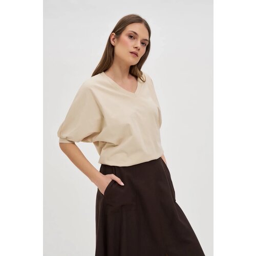 Marisse Beige Oversized Cotton Blouse Cijene