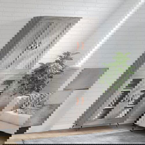 vidaXL Visoka komoda siva sonoma 69,5x34x180 cm inženirski les Cene
