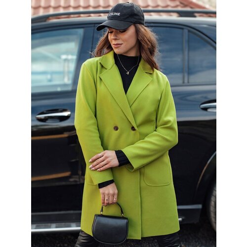 DStreet Płaszcz damski oversize LINNORE gładki długi limonkowy Slike
