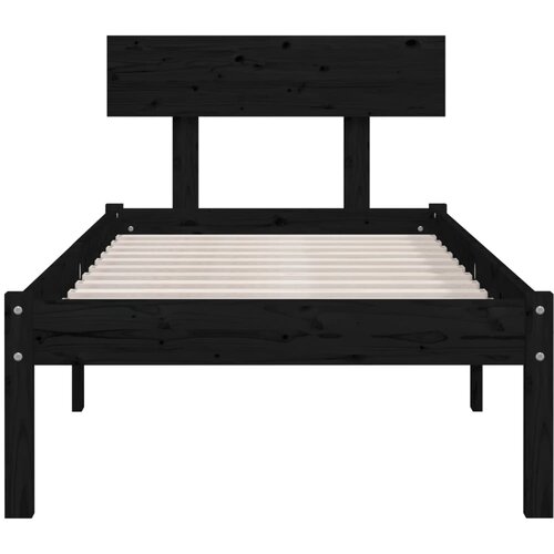  Okvir za krevet od masivne borovine crni 90 x 200 cm Slike
